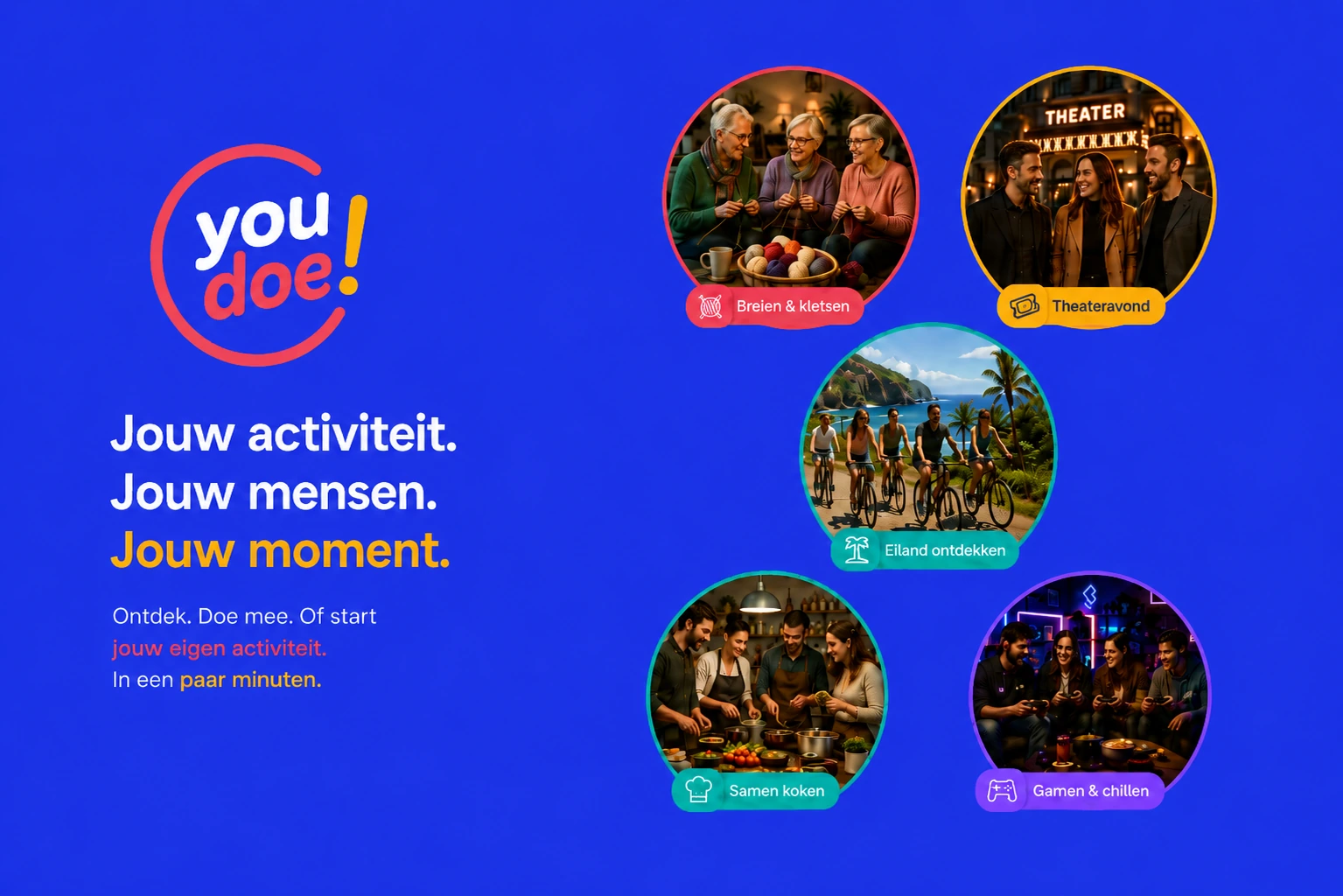 YouDoe - Doe iets. Ontmoet mensen. Ontdek lokale activiteiten en nieuwe mensen.
